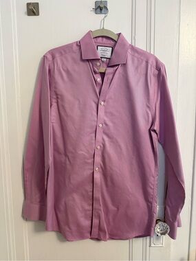 Charles Tyrwhitt Men's Pink Button-Down Dress Shirt